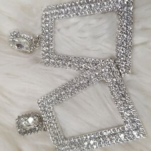 Express Crystal Square Drop Earrings